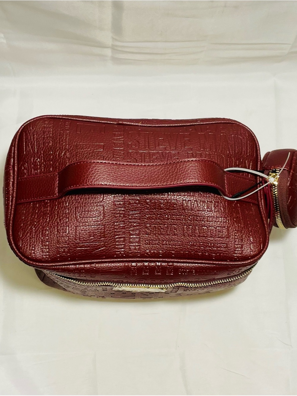 Steve Madden Logo Embossed Train Case Makeup Bag with Detachable Pouch, NWT - Picture 4 of 16